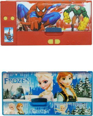 

Dream Bag Spiderman & Frozen Print Art Plastic Pencil Boxes(Set of 2, Multicolour)