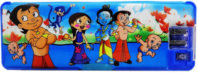 

Atorakushon Magnetic with Double Sided Gift Cartoon Art plastic Pencil Box(Set of 1, Blue)