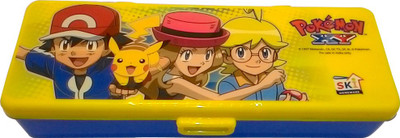 

SKI SKI Pokemon XY Ash, Pikachu, Serena & Clemont Art Plastic Pencil Box(Set of 1, Yellow, Blue)