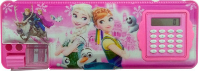 

Techhark Frozen Calculator Frozen Art Plastic Pencil Box(Set of 1, Pink)