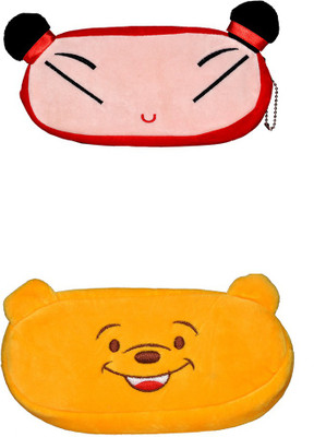 

Ave NA Cartoon Face Art Soft Fabric Pencil Boxes(Set of 2, Red, Yellow)