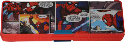 

Marvel SPIDERMAN Cartoon Art Plastic Pencil Box(Set of 1, Red, Blue)