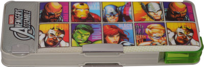 

Marvel AVANGER Superhero Art PLASTIC Pencil Box(Set of 1, GRAY, GREEN)