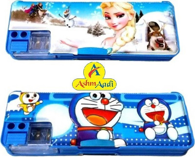 

Ashmaadi Multiple Cartoons/Characters Art Plastic Pencil Boxes(Set of 2, Blue)