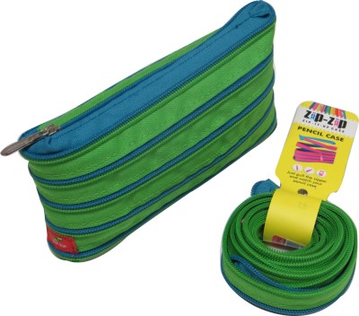 

Trio Zip It Up Case None Art Cloth Pencil Box(Set of 1, Blue, Green)