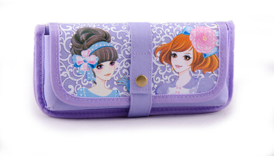 

Chrome Printed Anime Character Art Polyester Pencil Box(Set of 1, Violet)