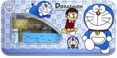 

Shopaholic Doraemon Cartoon Art Metal Pencil Box(Set of 6, Blue)