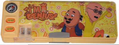 

Nick Motu Patlu Cartoon Art Plastic Pencil Box(Set of 1, Light Orange, Orange)
