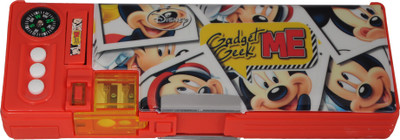 

Disney MICKEY CARTOON Art PLASTIC Pencil Box(Set of 1, RED, YELLOW)