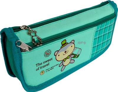 

Chrome Series Printed Art Cloth Pencil Box(Set of 1, Green)