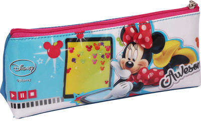 

Disney Minnie Cartoon Art Nylon & PVC Pencil Box(Set of 1, Multicolor)