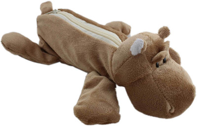 

Tootpado Signature Animal Figure Art Plush Pencil Box(Set of 1, Brown)