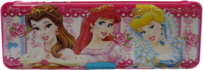 

DCS Double Sided Cartoon Design Art Plastic Pencil Box(Set of 1, Pink)