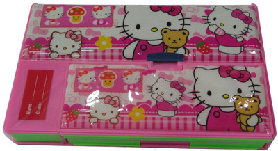 

Cloud9JP jumbo NA Art Plastic Pencil Box(Set of 1, Pink)