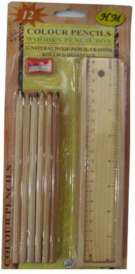 

Raghav HM Wooden Art Plastic Pencil Box(Set of 3, Beige)