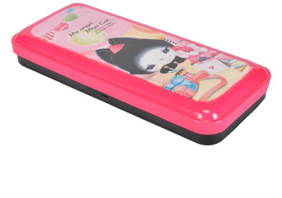 

Enwraps My Angel Riyo Bear Cartoon Art Metal Pencil Box(Set of 1, Red)