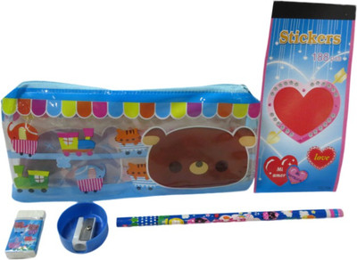 

DCS Uvaa Cartoon Characters Art Plastic Pencil Box(Set of 1, Blue)