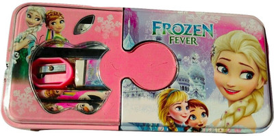 

Royle Katoch Frozen Elsa and Princess Anna Sisters APPLE SHAPED TRANSPARENT WINDOW Art METAL Pencil Box(Set of 1, Multicolor)