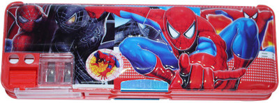 

Dream Bag Spiderman Print Art Plastic Pencil Box(Set of 1, Red)