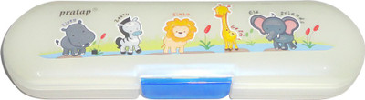 

Pratap Hy Choice Junior Lippo, Zebru, Simba, Gefri, Elefriends Art Plastic Pencil Box(Set of 1, Cream, Blue)