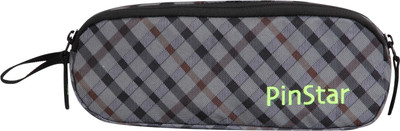 

PinStar Dual Compartment V1 Checks Grey Art Polyester Pencil Box(Set of 1, Transparent)