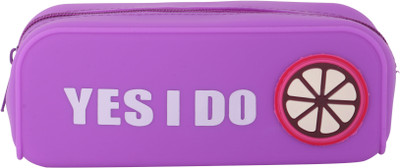 

Priya Exports Yes I Do Fruity Art Silicon Pencil Box(Set of 1, Purple)