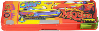 

Disney CARS CARTOON Art PLASTIC Pencil Box(Set of 1, BLACK, RED)