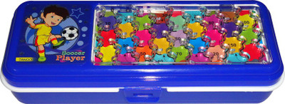 

VJ TANGO Master Soccer Player Art Plastic Pencil Box(Set of 1, Blue, White)
