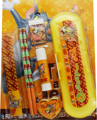 

Warner Bros. Tom & Jerry plastic Pencil Box(Set of 7, Yellow)