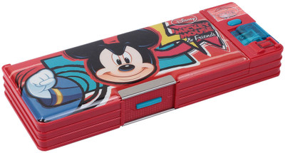

HM International Mickey Mouse Plastic Pencil Box(Set of 1, Red)