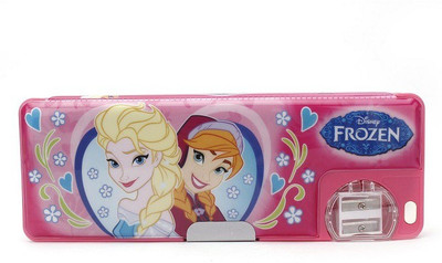 

Disney Frozen Character Print Art Plastic Pencil Box(Set of 1, Pink)