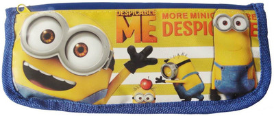

Cloud9JP Pencil Box Pouch Minion Art Fabric Pencil Box(Set of 1, Light Blue)