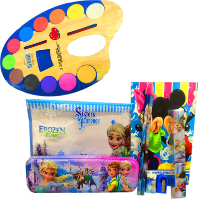 

Gayatri Creations BEST OF LUCK CARTOON Art METAL Pencil Box(Set of 8, Blue)