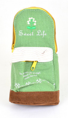 

Enwraps Utility Pouch Sweet Life Miniature Bag Abstract Art Cloth Pencil Box(Set of 1, Green)