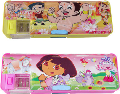 

Dream Bag Dora Colourful Art Plastic Pencil Boxes(Set of 2, Multicolor)