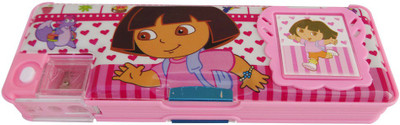 

Dream Bag Dora Print Art Plastic Pencil Box(Set of 1, Pink)
