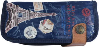 

Saamarth Impex Wonders Of World Effiel Tower Art Fabric Pencil Box(Set of 1, Blue)