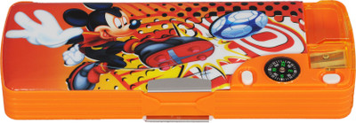 

Disney Mickey Cartoon Art Plastic Pencil Box(Set of 1, Orange, Yellow)