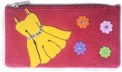 

Kids Gallery New Dress Art Felt Pencil Box(Set of 1, Red)