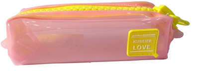 

Cloud9JP Pencil Box Pouch Minion Art Plastic Pencil Box(Set of 1, Light Pink)