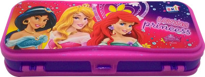 

SKI Loving Princes Jasmine, Aurora, Ariel Art Plastic Pencil Box(Set of 1, Pink, Purple)