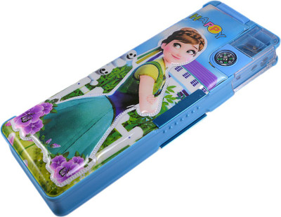 

Saamarth Impex Student Supplies Girls Print Art Plastic Pencil Box(Set of 1, Blue)