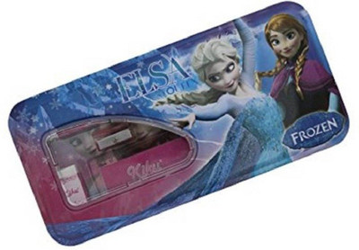 

Pranshi Frozen Themed cartoon character Art Metal Pencil Box(Set of 1, Blue)
