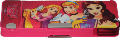 

Disney PRINCESS CARTOON Art PLASTIC Pencil Box(Set of 1, PINK, DARK PINK)