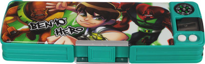 

Disney Ben 10 Cartoon Art Plastic Pencil Box(Set of 1, Green, Black)