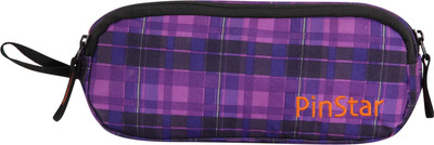 

PinStar Dual Compartment V1 Tartan Purple Art Polyester Pencil Box(Set of 1, Purple)