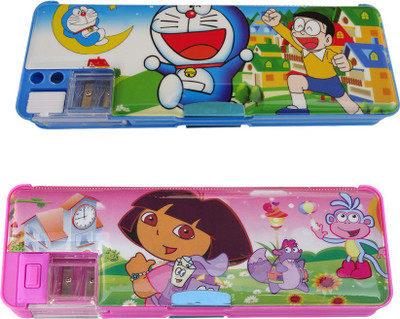 

Dream Bag Dora , Doraemon Colourful Art Plastic Pencil Boxes(Set of 2, Multicolor)