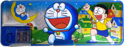 

Karta Doraemon Shine Dual Sharpner Art Plastic Pencil Box(Set of 1, Blue)