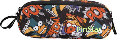 

PinStar Dual Compartment V1 Bartman Art Polyester Pencil Box(Set of 1, Orange)