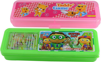 

Saamarth Impex Cartoon Design Print Art Plastic Pencil Boxes(Set of 2, Multicolor)